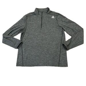 Men’s Reebok Quarter Zip Gray Pullover Top XL Lightweight Outdoor Running